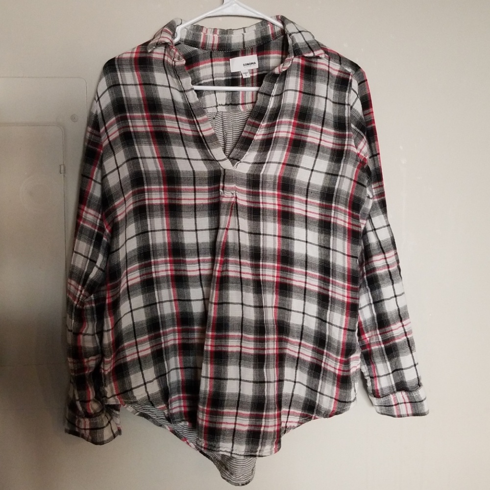 Red and Black Plaid Tunic